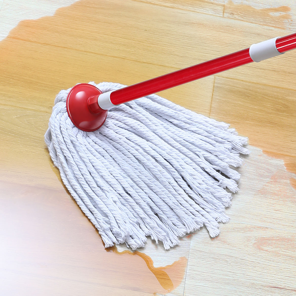 ORANGLES KOOCCA Steel Pole Wet Cotton Mop Loop-End String | Heavy Duty Floor Cleaning Mop for Home, Kitchen, Office & Garage - angled perspective - Image 4 of 6 | excellent for daily use | New York | Free Shipping ORANGLES