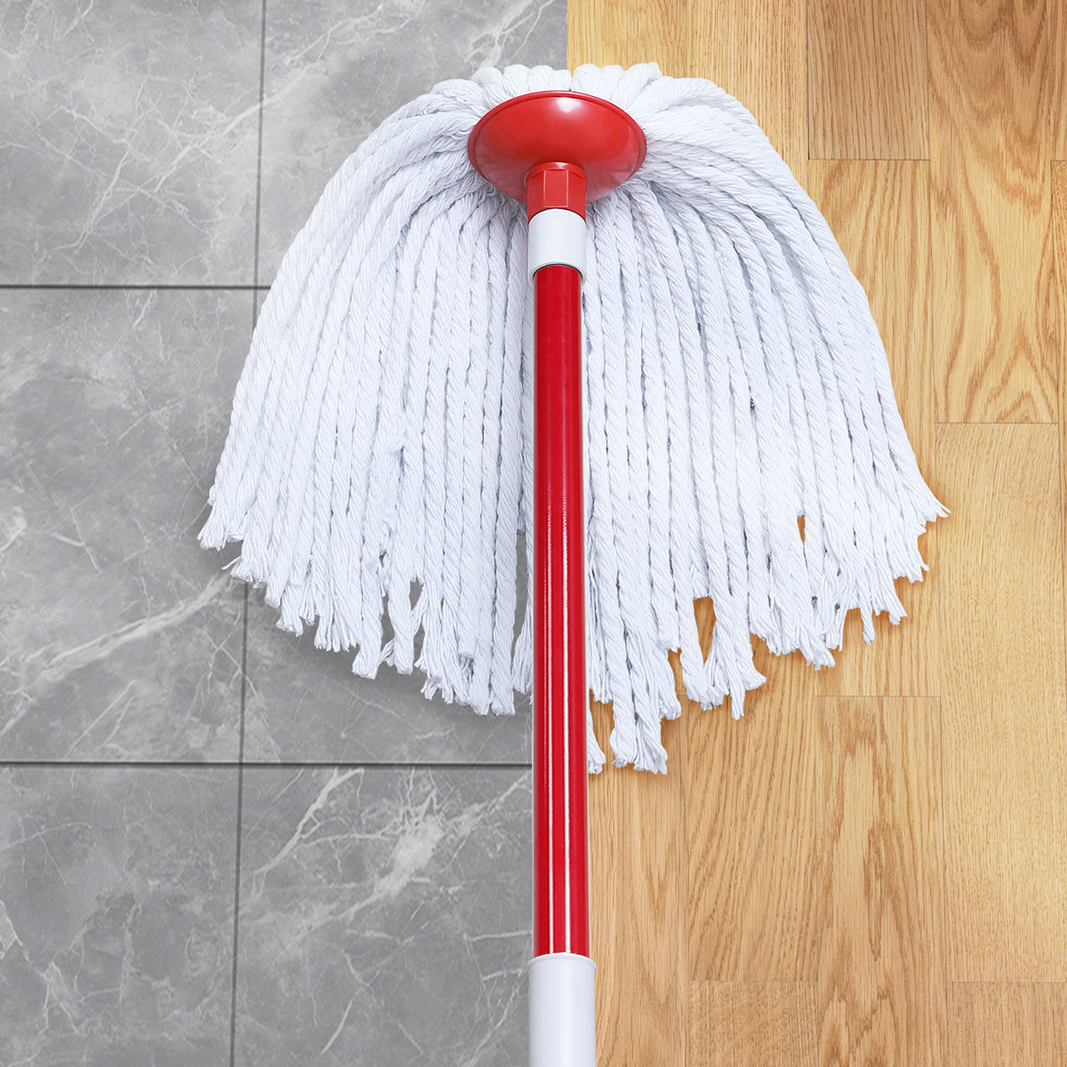ORANGLES KOOCCA Steel Pole Wet Cotton Mop Loop-End String | Heavy Duty Floor Cleaning Mop for Home, Kitchen, Office & Garage - elegant presentation - Image 6 of 6 | designed for enthusiasts | Illinois | Free Shipping ORANGLES