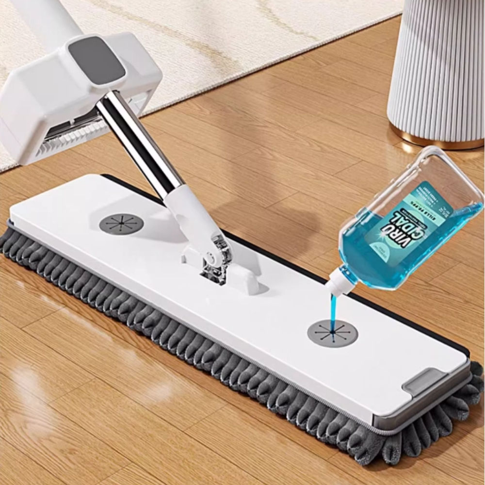 ORANGLES Chenille Flat Mop with Telescopic Stainless Steel Handle | Self-Wringing Long Hand Floor Mop for Kitchen & Living Room Cleaning - full product showcase - Image 5 of 5 | suitable for professionals | Florida | Free Shipping ORANGLES