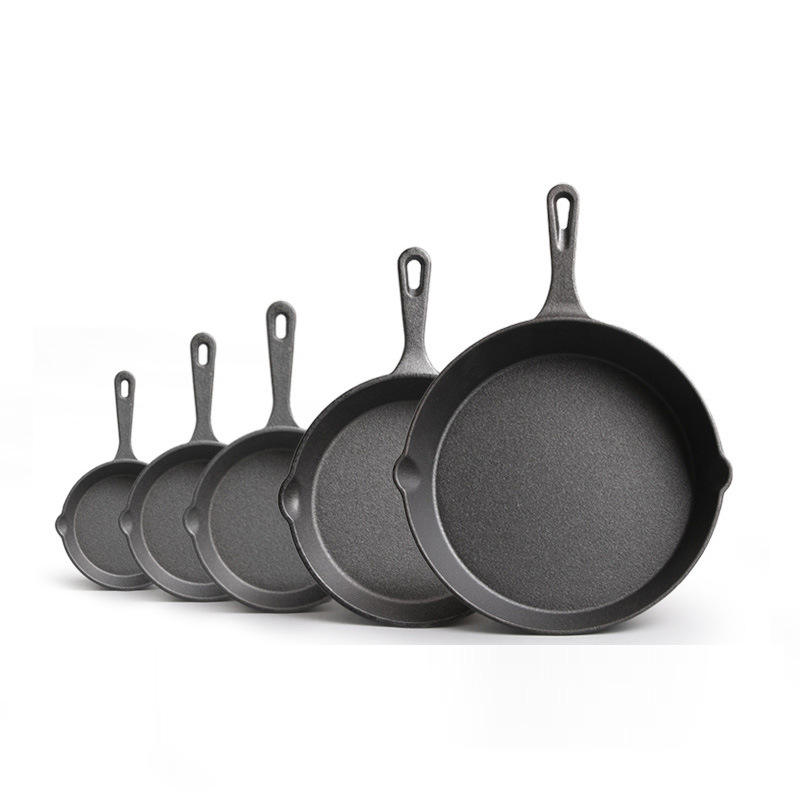 ORANGLES Cast Iron Frying Pan Skillet Wok | Non-Stick Flat Saute Pan for Omelette, Pancake, Steak & Egg Cooking  - Main Product Image - professional product shot | Buy Cast Iron Frying Pan Skillet Wok | Non-Stick Flat Saute Pan for Omelette, Pancake, Steak & Egg Cooking online USA | ORANGLES