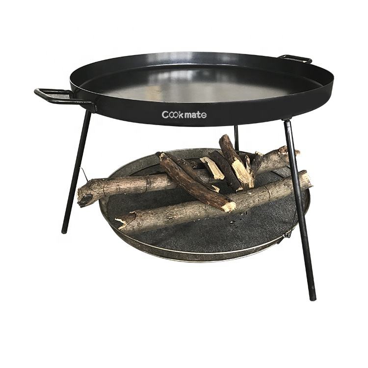 ORANGLES Top Quality Stainless Steel Non-Stick Wok 400/500/600mm | Large Frying Pan Paella Set for Outdoor Campfire BBQ Party - angled perspective - Image 4 of 4 | excellent for daily use | New York | Free Shipping ORANGLES
