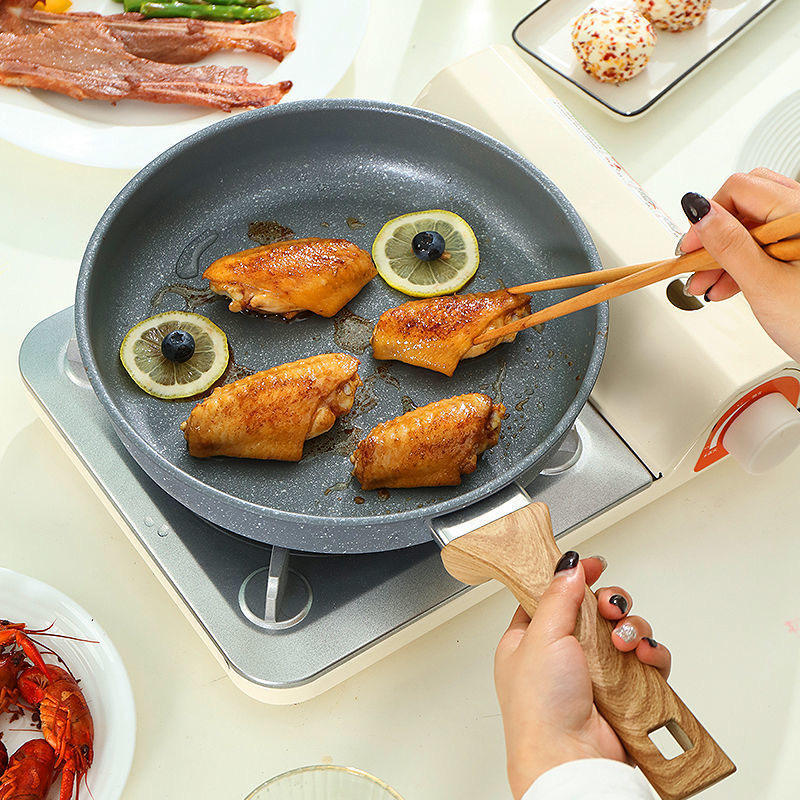 ORANGLES OEM Die-Cast Induction Frying Pan with Lid | Deep Non-Stick Fry Pan for Even Heat Cooking - angled perspective - Image 4 of 5 | excellent for daily use | New York | Free Shipping ORANGLES
