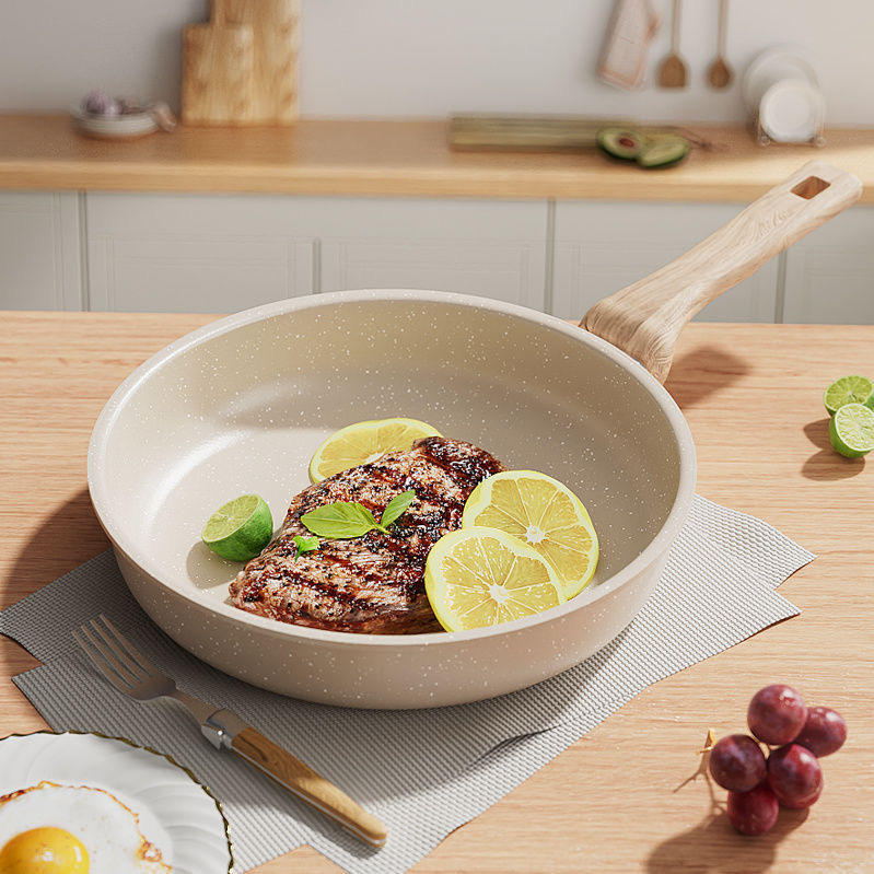 ORANGLES OEM Die-Cast Induction Frying Pan with Lid | Deep Non-Stick Fry Pan for Even Heat Cooking - full product showcase - Image 5 of 5 | suitable for professionals | Florida | Free Shipping ORANGLES