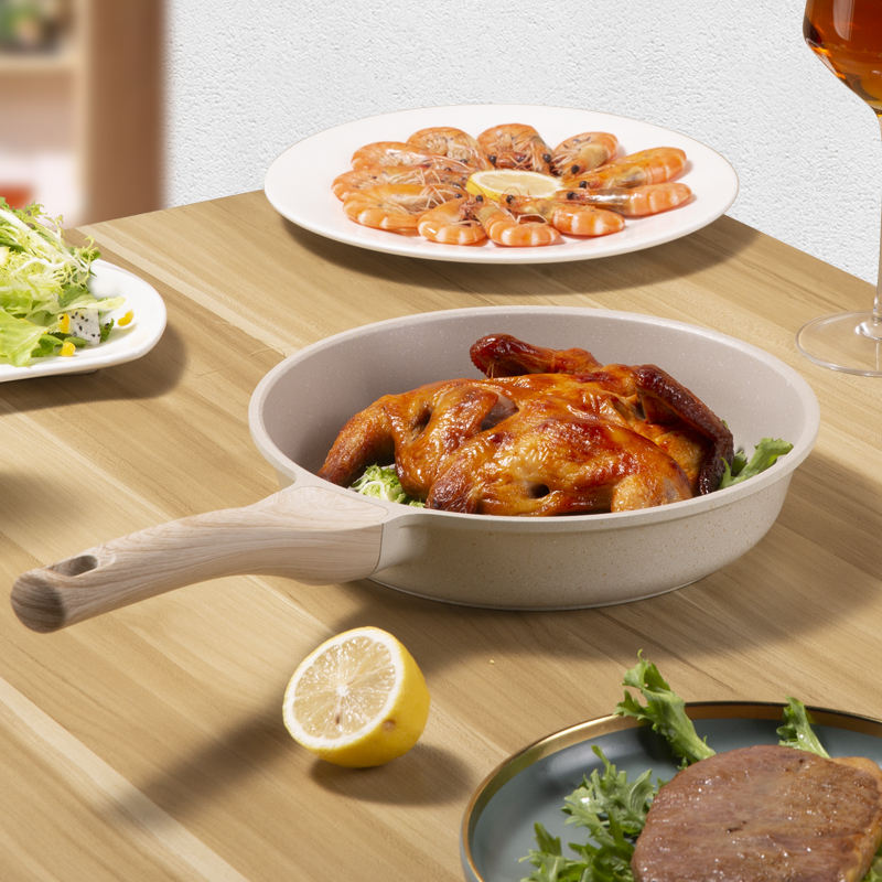 ORANGLES Boreine Non-Stick Die-Cast Aluminium Frying Pan | Induction Cookware with Glass Lid Ready to Ship - full product showcase - Image 5 of 6 | suitable for professionals | Florida | Free Shipping ORANGLES