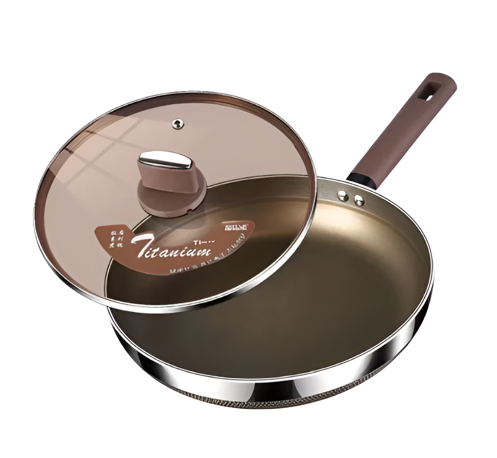 ORANGLES Factory Price Stainless Steel Frying Pan Cookware Set | Straight Edge Design with Glass Lid for Searing Steak & Cooking - full product showcase - Image 5 of 5 | suitable for professionals | Florida | Free Shipping ORANGLES