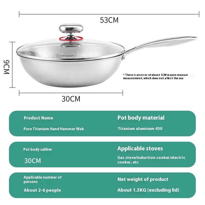 ORANGLES Pure Titanium Uncoated Frying Pan | Handmade Hammer Pattern Flat-Bottom Non-Stick Cookware for Healthy Cooking - detailed closeup view - Image 3 of 5 | great for travel | Texas | Free Shipping ORANGLES