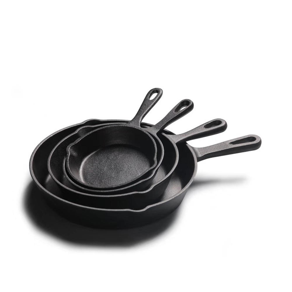 ORANGLES Manufacturer Direct Cast Iron Skillet | Eco-Friendly Round Multi-Functional Frying Pan for Gas & Induction Stoves Wholesale Cookware - detailed closeup view - Image 3 of 5 | great for travel | Texas | Free Shipping ORANGLES