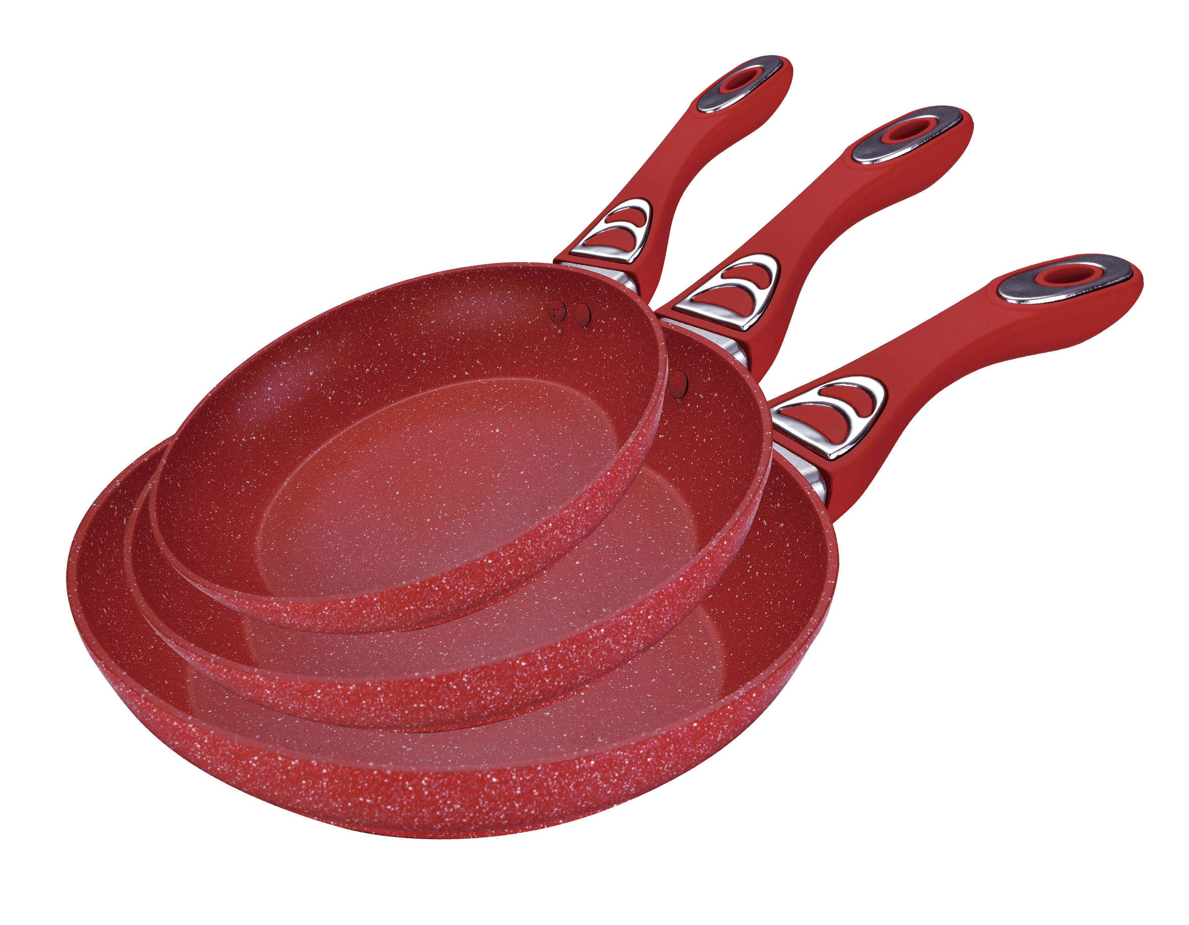 ORANGLES 3-Piece Non-Stick Frying Pan Set | Custom Logo Cookware Set with Durable Skillets for Everyday Cooking  - Main Product Image - professional product shot | Buy 3-Piece Non-Stick Frying Pan Set | Custom Logo Cookware Set with Durable Skillets for Everyday Cooking online USA | ORANGLES