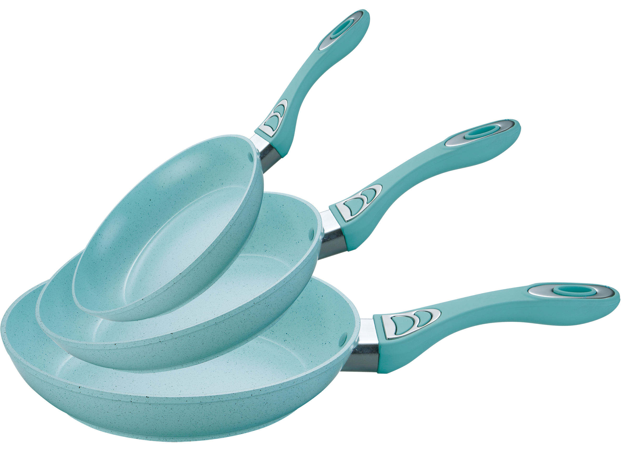 ORANGLES 3-Piece Non-Stick Frying Pan Set | Custom Logo Cookware Set with Durable Skillets for Everyday Cooking - high resolution display - Image 2 of 4 | perfect for office | California | Free Shipping ORANGLES