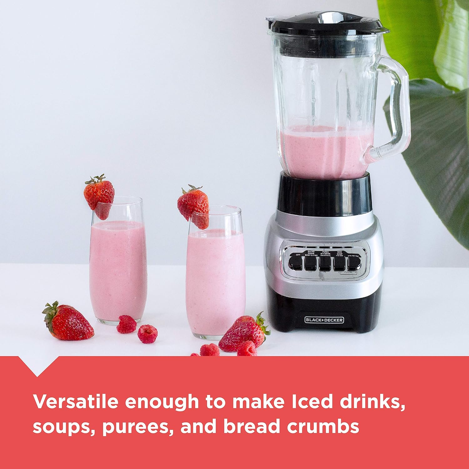 ORANGLES BLACK+DECKER PowerCrush Multi-Function Blender | 6-Cup Glass Jar, 4 Speed Settings Smoothie & Ice Crushing Blender - high resolution display - Image 2 of 5 | perfect for office | California | Free Shipping ORANGLES
