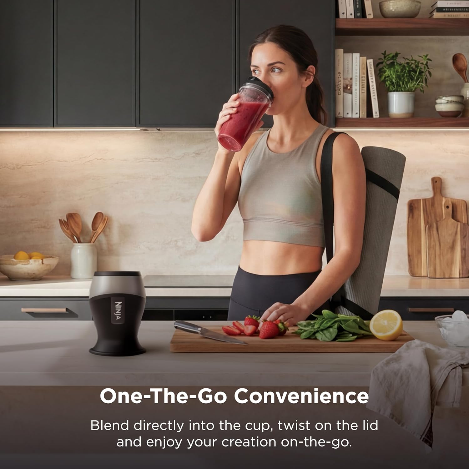 ORANGLES Ninja Fit Compact Personal Blender QB3001SS | 700W Portable Smoothie Blender with 2 To-Go Cups - high resolution display - Image 2 of 4 | perfect for office | California | Free Shipping ORANGLES