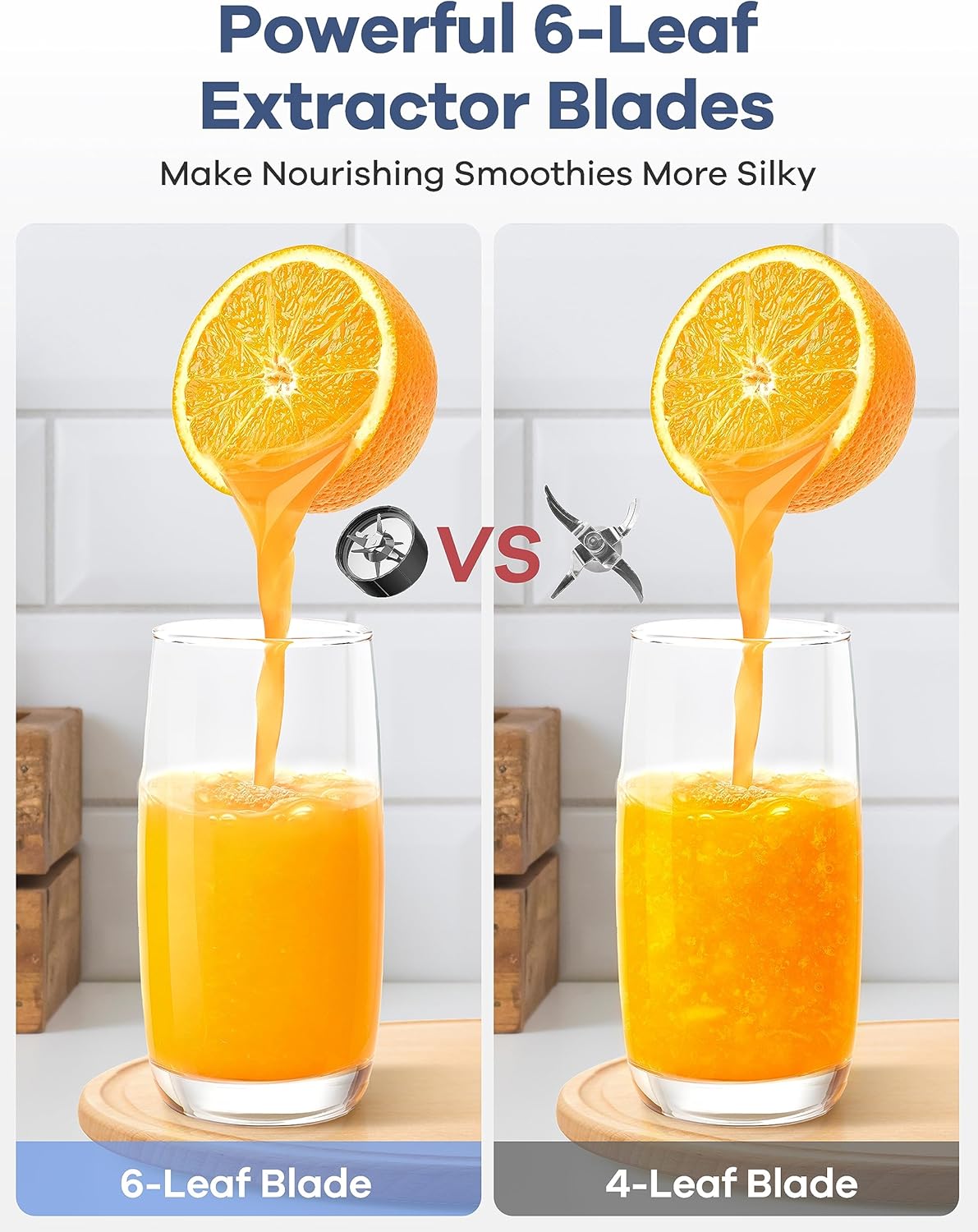 ORANGLES Ganiza 900W Smoothie Blender & Grinder Combo | 15-Piece Personal Blender with 4 BPA-Free To-Go Cups - detailed closeup view - Image 3 of 5 | great for travel | Texas | Free Shipping ORANGLES