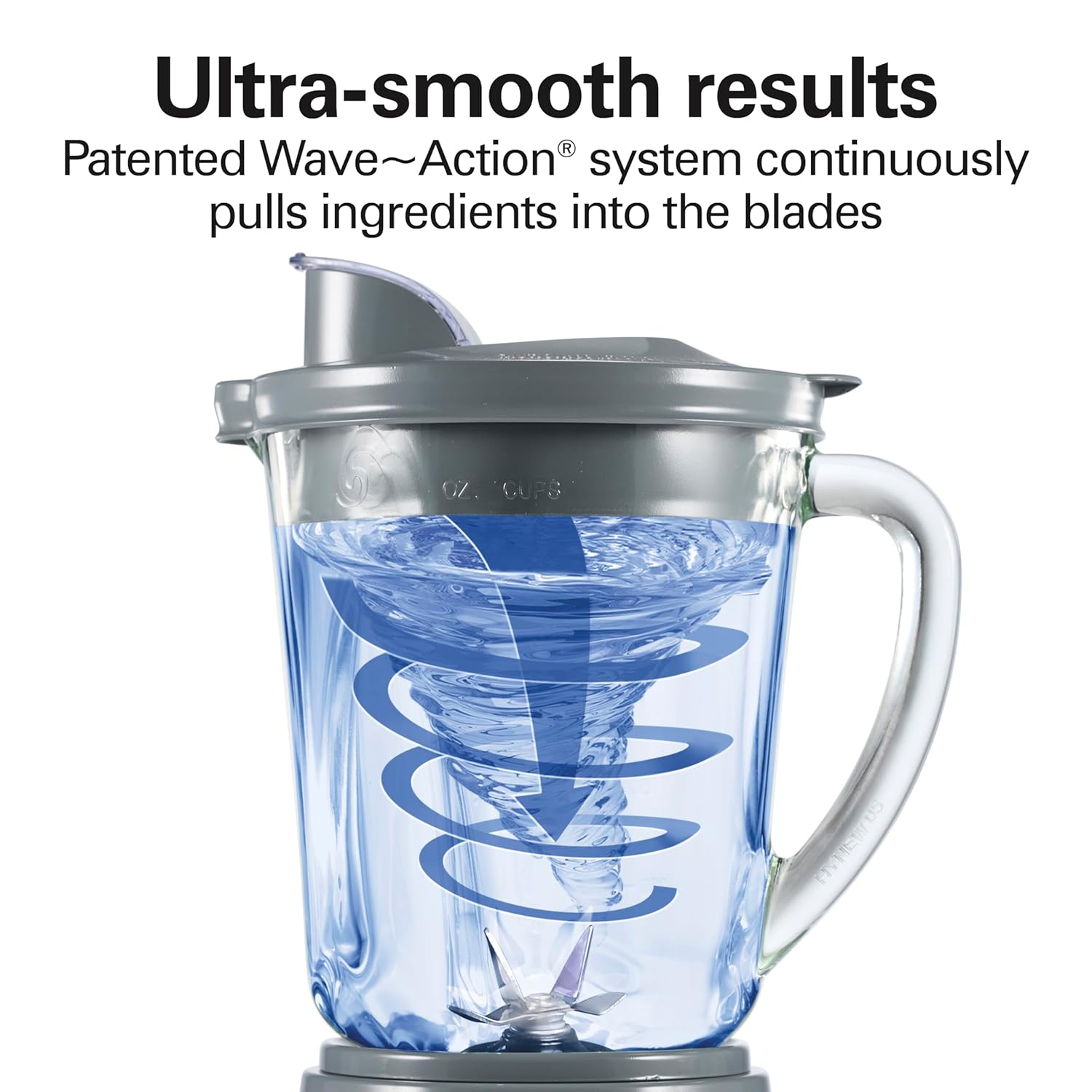 ORANGLES Hamilton Beach Power Elite Wave Action Blender 58153J | 700W Smoothie Blender with 40oz Glass Jar & 12 Functions (Grey) - angled perspective - Image 4 of 5 | excellent for daily use | New York | Free Shipping ORANGLES