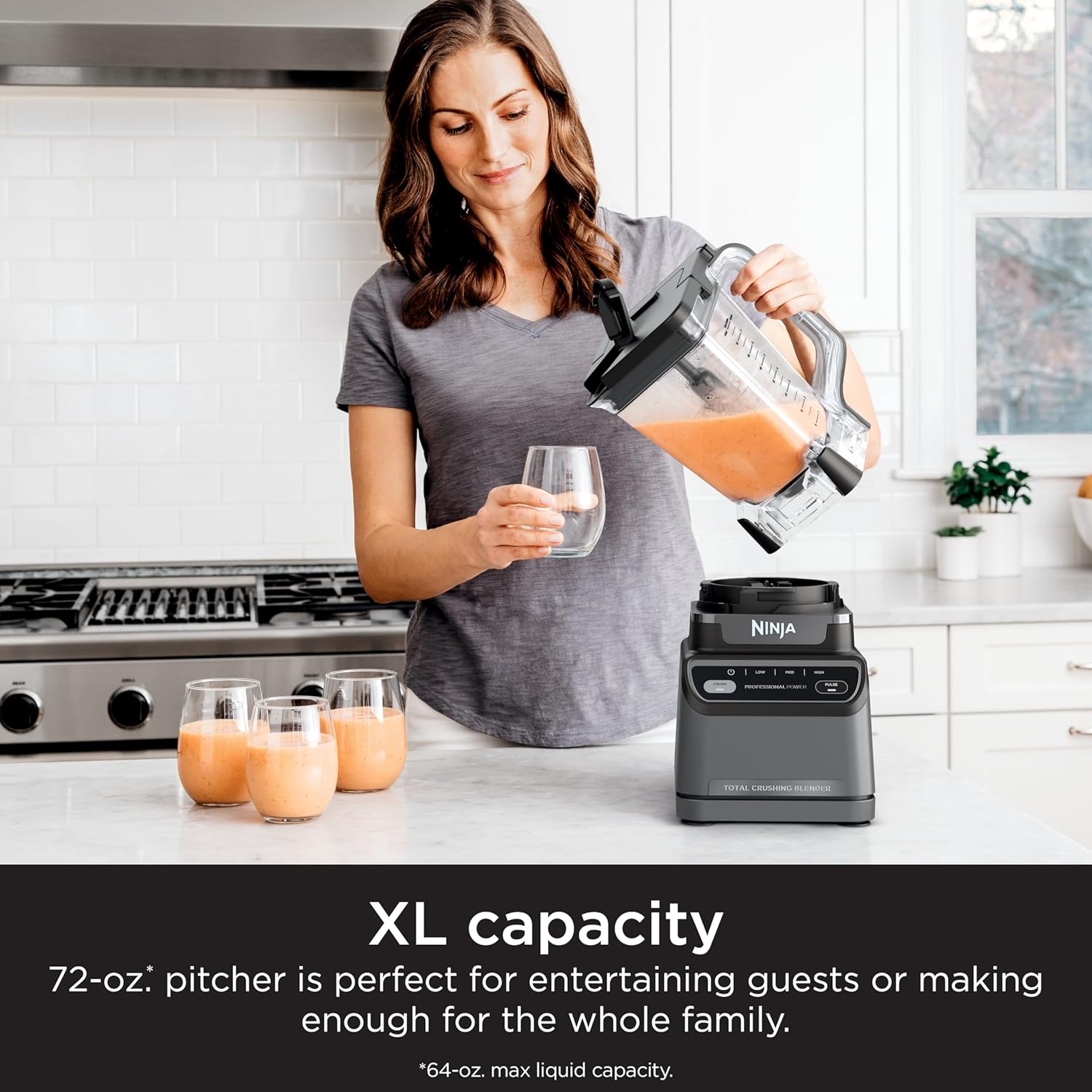 ORANGLES Ninja Professional Blender BR201AMZ 1200W | Total Crushing™ Smoothie Blender with Auto-iQ & 72oz XL Pitcher - high resolution display - Image 2 of 4 | perfect for office | California | Free Shipping ORANGLES