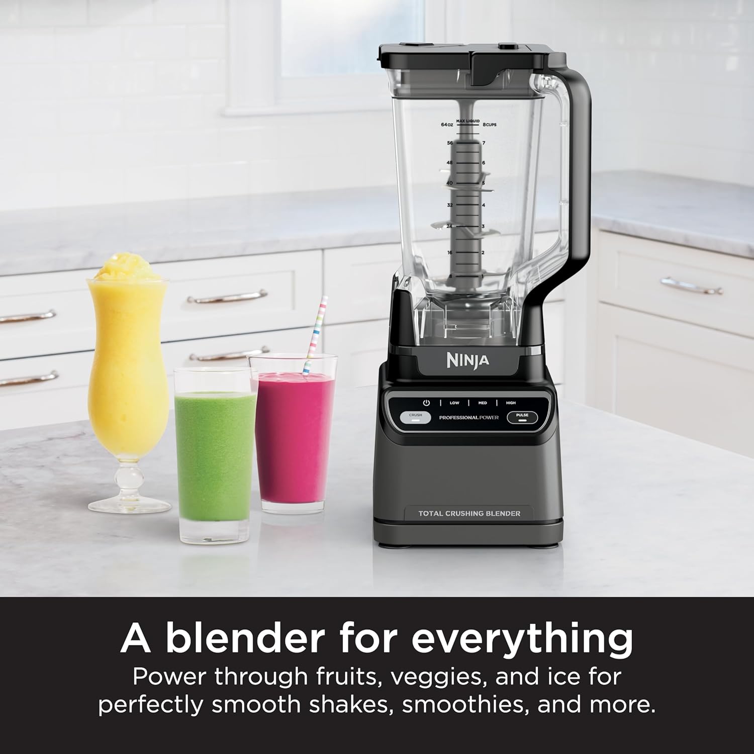 ORANGLES Ninja Professional Blender BR201AMZ 1200W | Total Crushing™ Smoothie Blender with Auto-iQ & 72oz XL Pitcher - angled perspective - Image 4 of 4 | excellent for daily use | New York | Free Shipping ORANGLES