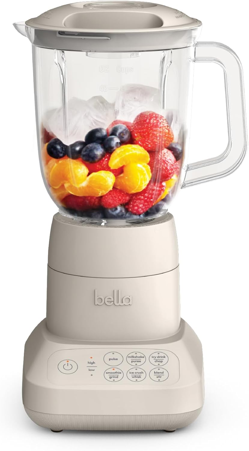 ORANGLES Bella 10-Speed Countertop Blender 450W | Slim Flip & Store Smoothie Maker with 48oz Pitcher Dishwasher Safe  - Main Product Image - professional product shot | Buy Bella 10-Speed Countertop Blender 450W | Slim Flip & Store Smoothie Maker with 48oz Pitcher Dishwasher Safe online USA | ORANGLES