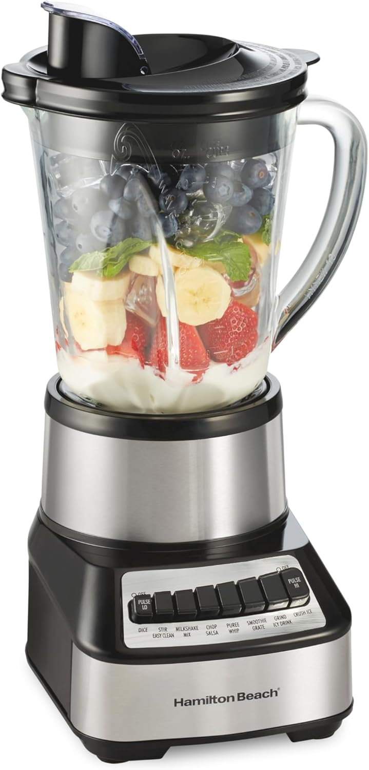 ORANGLES Hamilton Beach Wave Crusher Blender 54221 | 700W Smoothie Blender with 40oz Glass Jar, 14 Functions & Ice Sabre Blades - high resolution display - Image 1370 of 10 | perfect for office | Missouri | Free Shipping ORANGLES