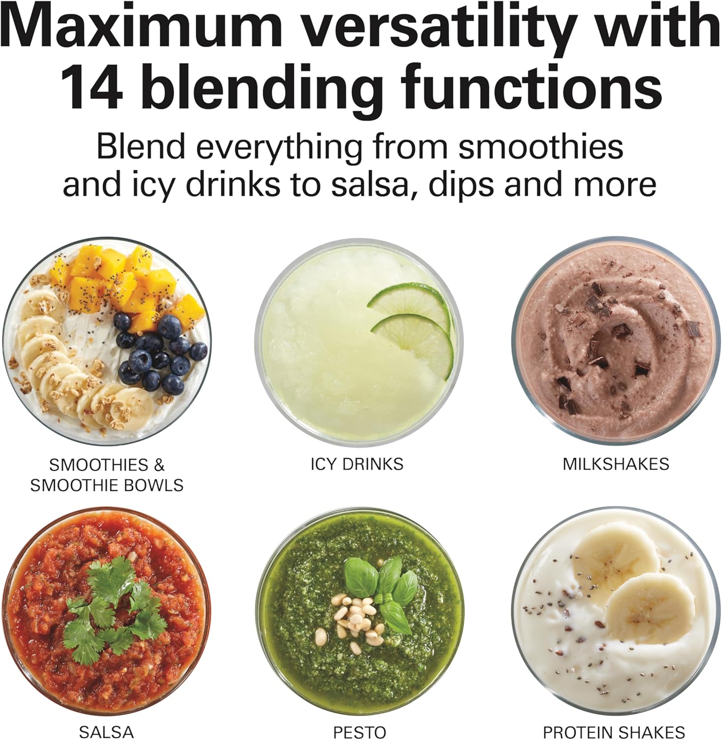 ORANGLES Hamilton Beach Wave Crusher Blender 54221 | 700W Smoothie Blender with 40oz Glass Jar, 14 Functions & Ice Sabre Blades - angled perspective - Image 4 of 4 | excellent for daily use | New York | Free Shipping ORANGLES