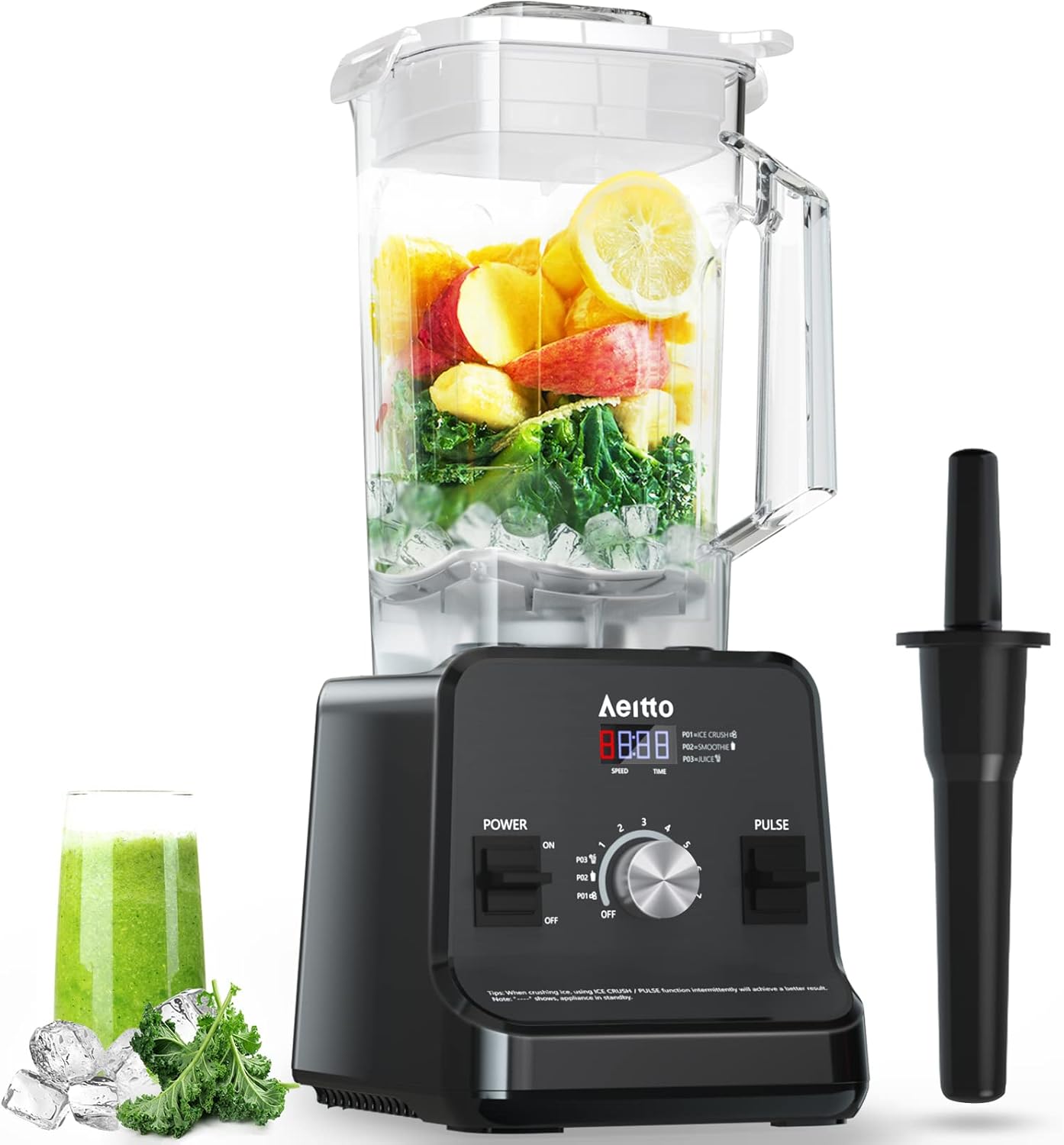 ORANGLES Aeitto 1500W Professional Kitchen Blender | 68oz Large Capacity Countertop Smoothie Blender for Ice Crush & Frozen Drinks - detailed closeup view - Image 1671 of 10 | great for travel | Ohio | Free Shipping ORANGLES