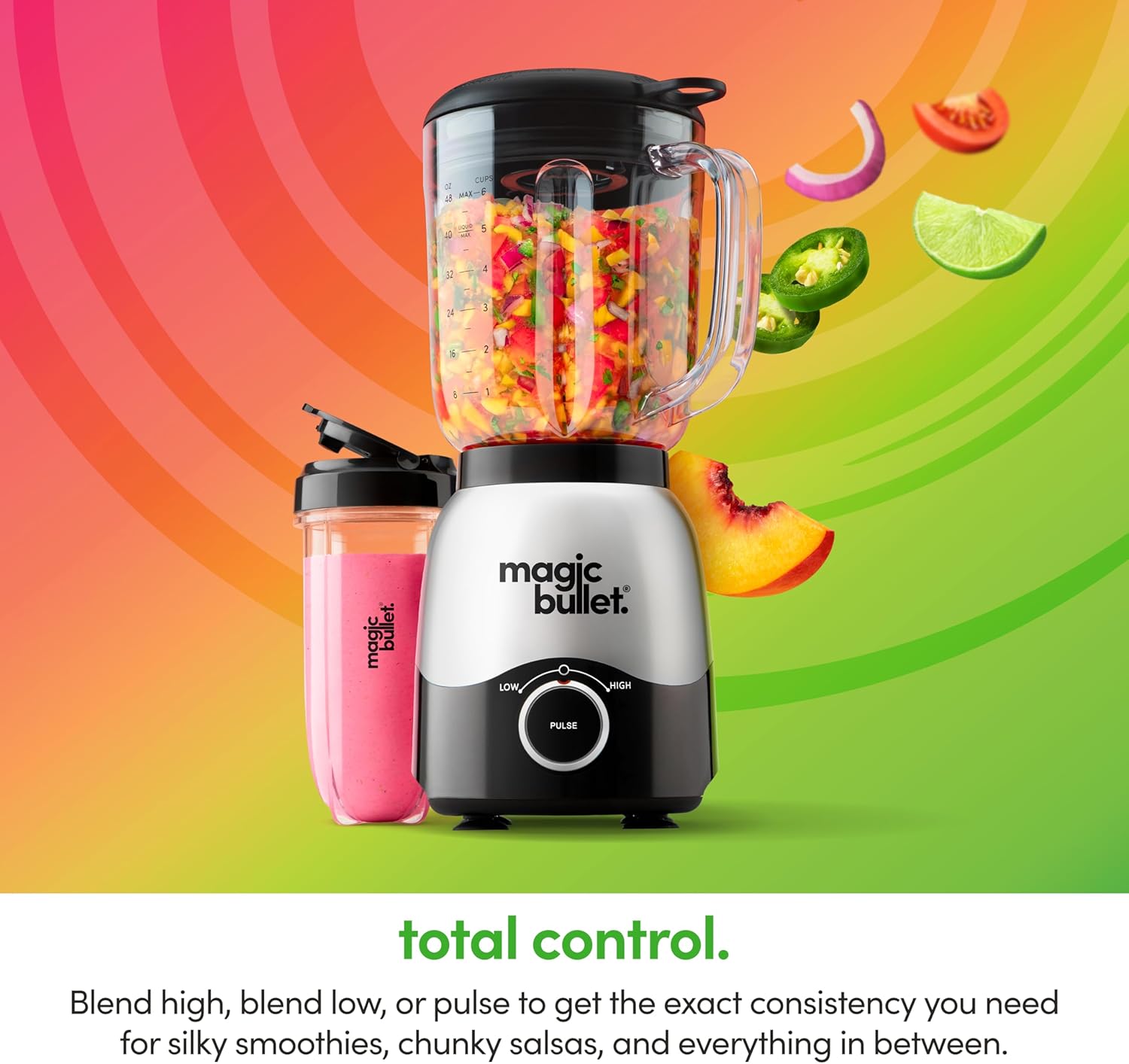 ORANGLES Magic Bullet Combo Blender MBF50200 600W | 48oz Pitcher & 16oz To-Go Cup Smoothie Blender for Sauces & Shakes - detailed closeup view - Image 3 of 4 | great for travel | Texas | Free Shipping ORANGLES