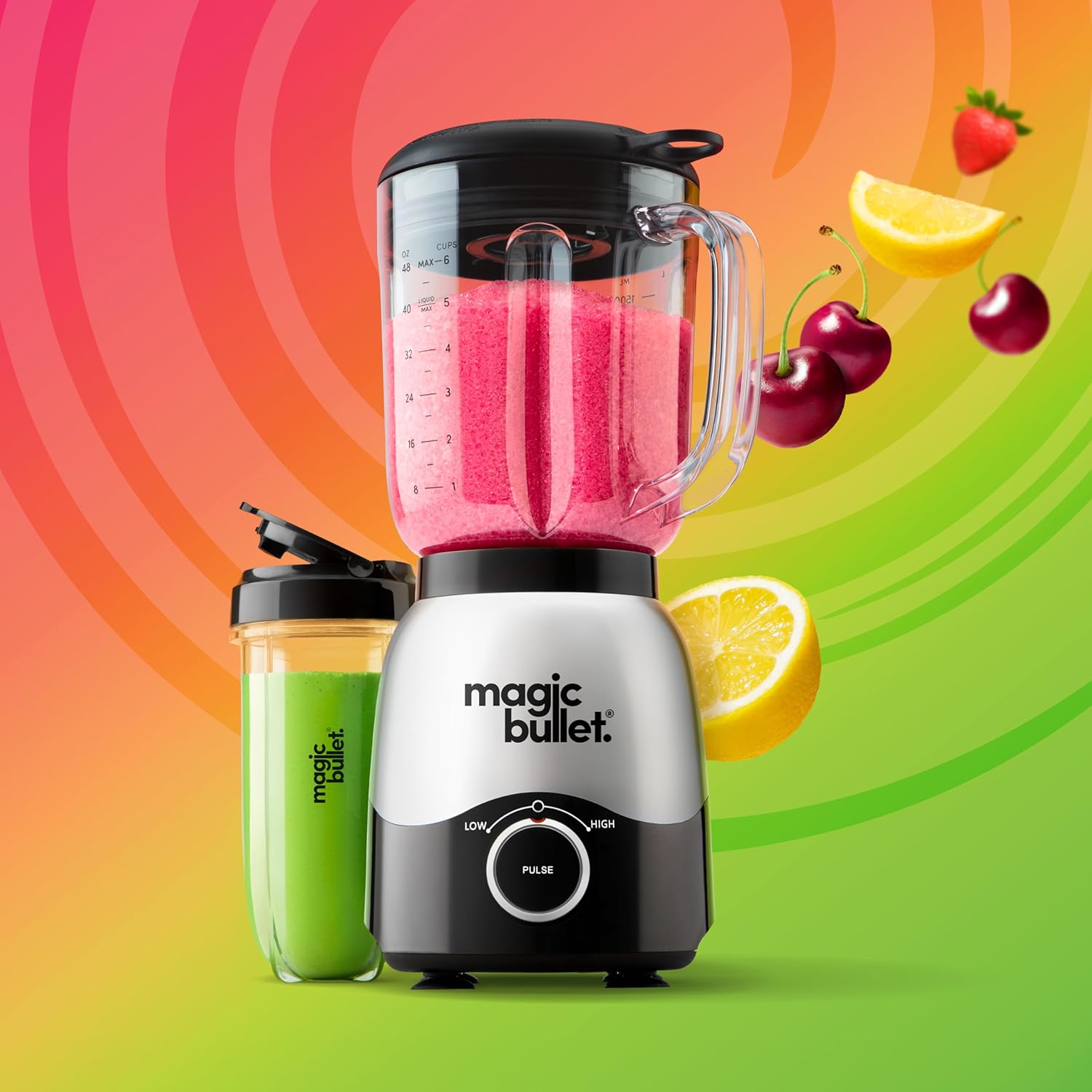 ORANGLES Magic Bullet Combo Blender MBF50200 600W | 48oz Pitcher & 16oz To-Go Cup Smoothie Blender for Sauces & Shakes - angled perspective - Image 4 of 4 | excellent for daily use | New York | Free Shipping ORANGLES