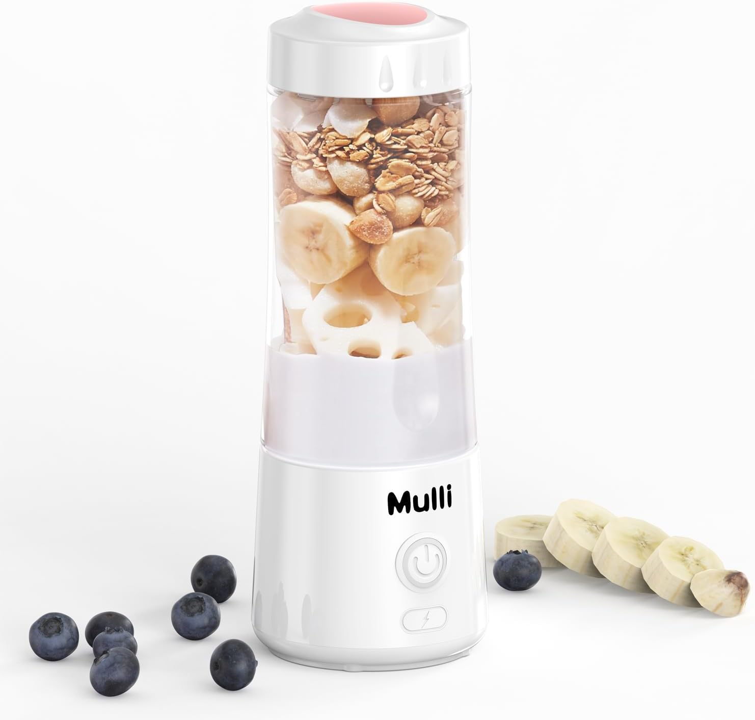 ORANGLES Mulli Portable Blender USB Rechargeable | Personal Mini Smoothie & Shake Maker with 6 Blades for Baby Food, Travel & Gym  - Main Product Image - professional product shot | Buy Mulli Portable Blender USB Rechargeable | Personal Mini Smoothie & Shake Maker with 6 Blades for Baby Food, Travel & Gym online USA | ORANGLES