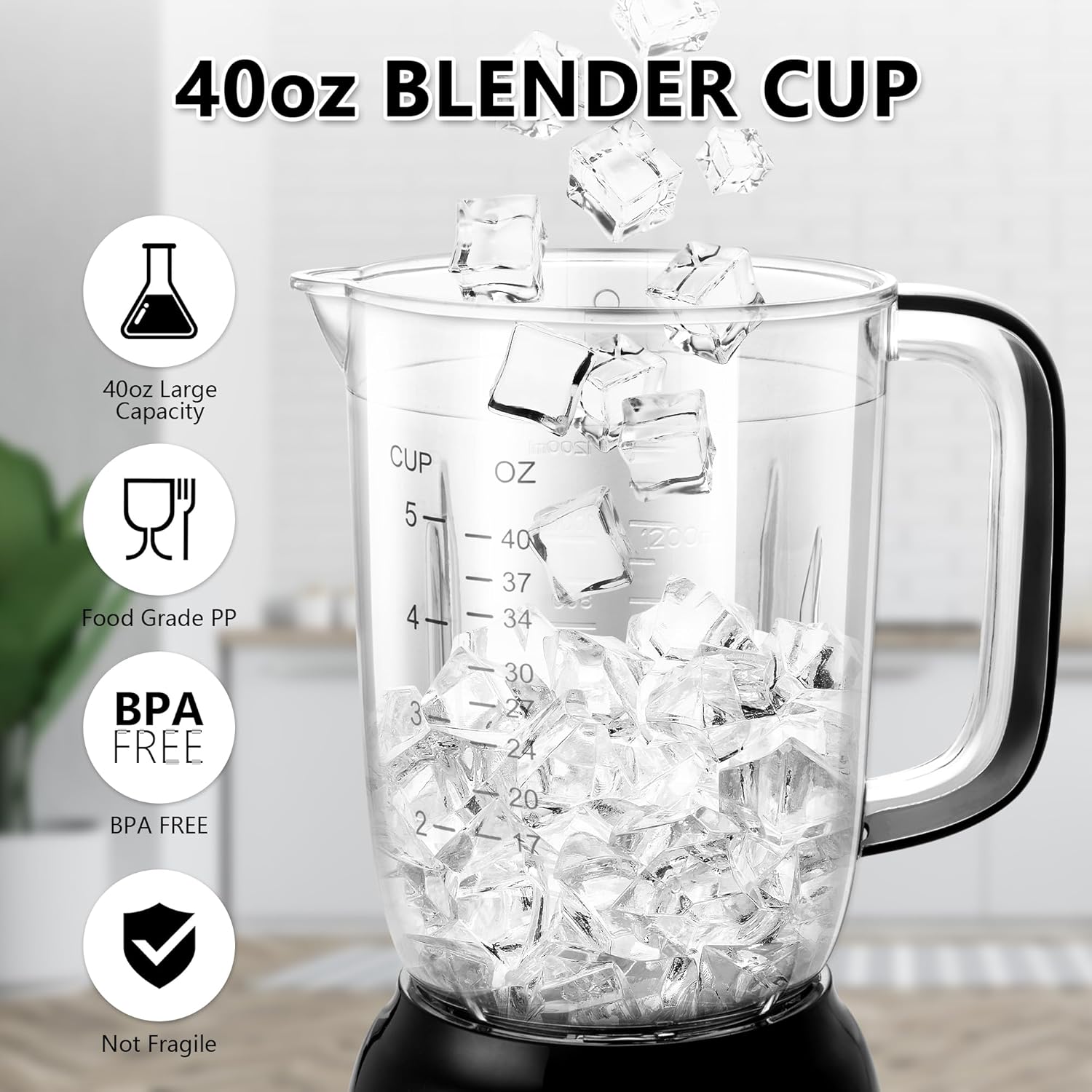 ORANGLES Bear Blender 2025 700W Countertop Smoothie Blender | 40oz Cup, 3-Speed Ice Crushing & Auto Clean Function - high resolution display - Image 2 of 4 | perfect for office | California | Free Shipping ORANGLES