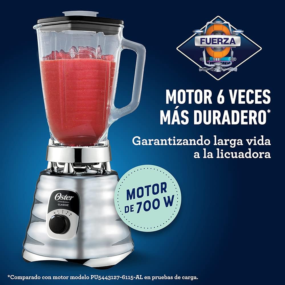 ORANGLES Original 3-Speed Chrome Blender | Durable High-Performance Motor with 5-Cup Glass Jar for Smoothies & Mixing - high resolution display - Image 2 of 4 | perfect for office | California | Free Shipping ORANGLES