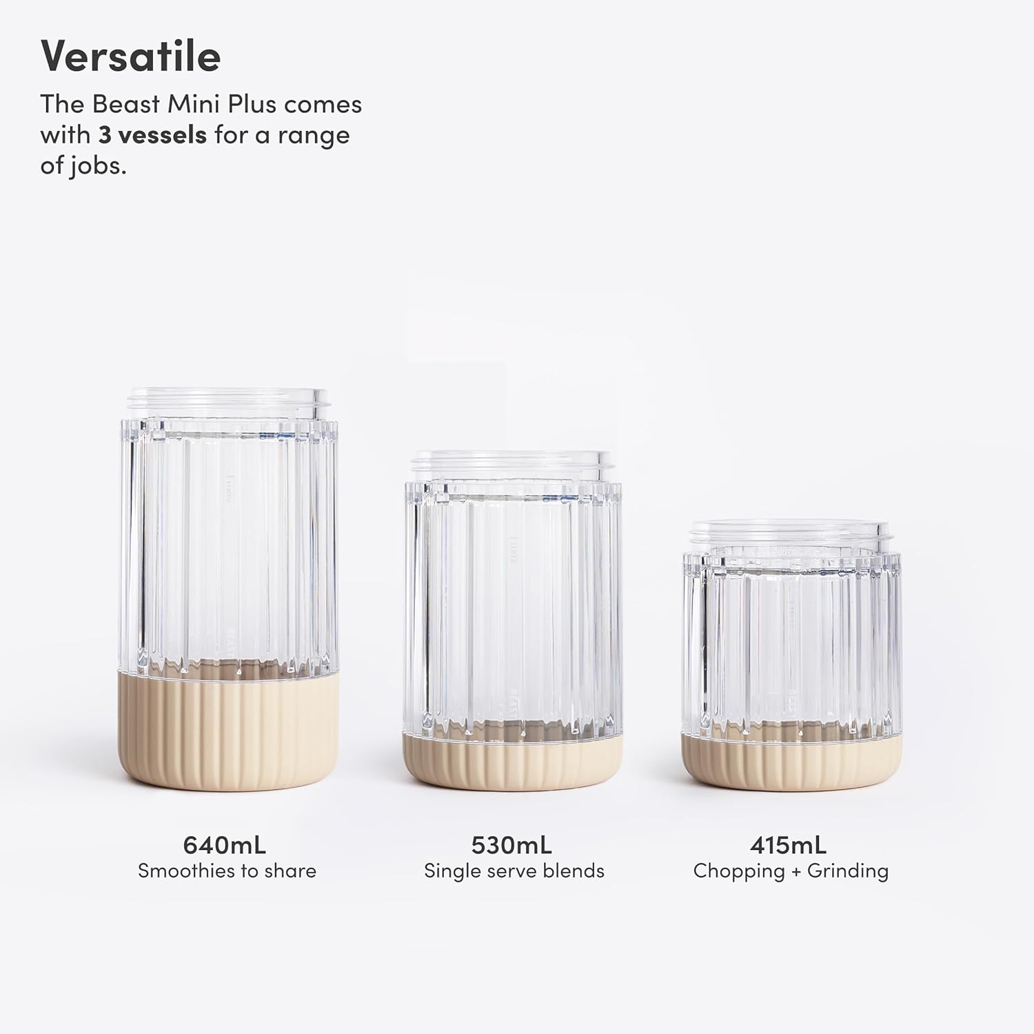 ORANGLES Beast Mini Blender Plus 600W | Compact Countertop Smoothie Blender for Shakes, Sauces & Dips with Extra Vessels & Straws - detailed closeup view - Image 3 of 4 | great for travel | Texas | Free Shipping ORANGLES