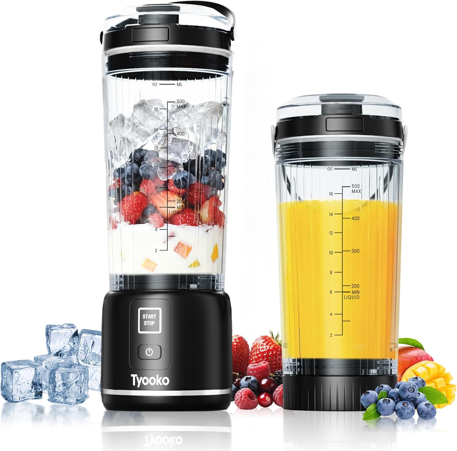 ORANGLES Portable Blender for Smoothies & Shakes 18oz | Rechargeable Personal Juicer Cup with 6-Blade Dual Mode & Leakproof Lid  - Main Product Image - professional product shot | Buy Portable Blender for Smoothies & Shakes 18oz | Rechargeable Personal Juicer Cup with 6-Blade Dual Mode & Leakproof Lid online USA | ORANGLES