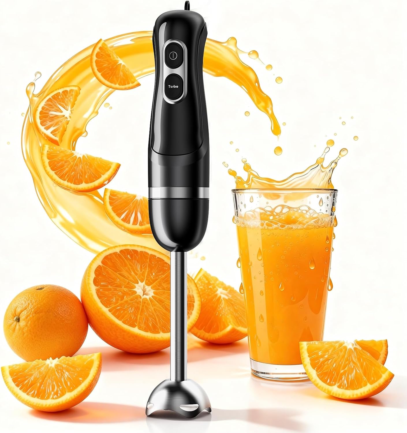 ORANGLES Handheld Immersion Blender Stick Mixer | Corded Electric Blender with 2-Speed Stainless Steel Blades for Soup, Smoothies & Baby Food  - Main Product Image - professional product shot | Buy Handheld Immersion Blender Stick Mixer | Corded Electric Blender with 2-Speed Stainless Steel Blades for Soup, Smoothies & Baby Food online USA | ORANGLES
