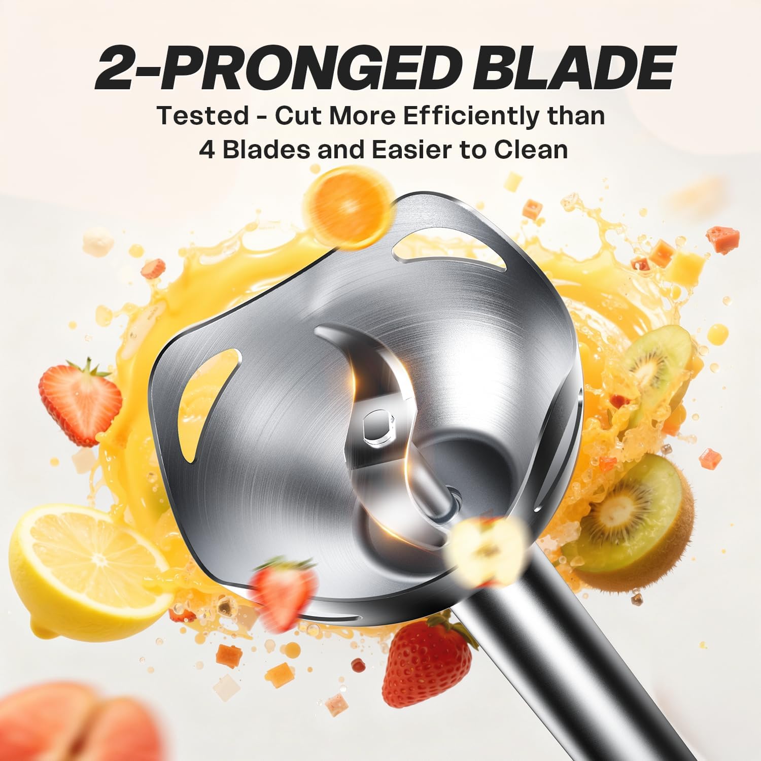 ORANGLES Handheld Immersion Blender Stick Mixer | Corded Electric Blender with 2-Speed Stainless Steel Blades for Soup, Smoothies & Baby Food - high resolution display - Image 2 of 4 | perfect for office | California | Free Shipping ORANGLES