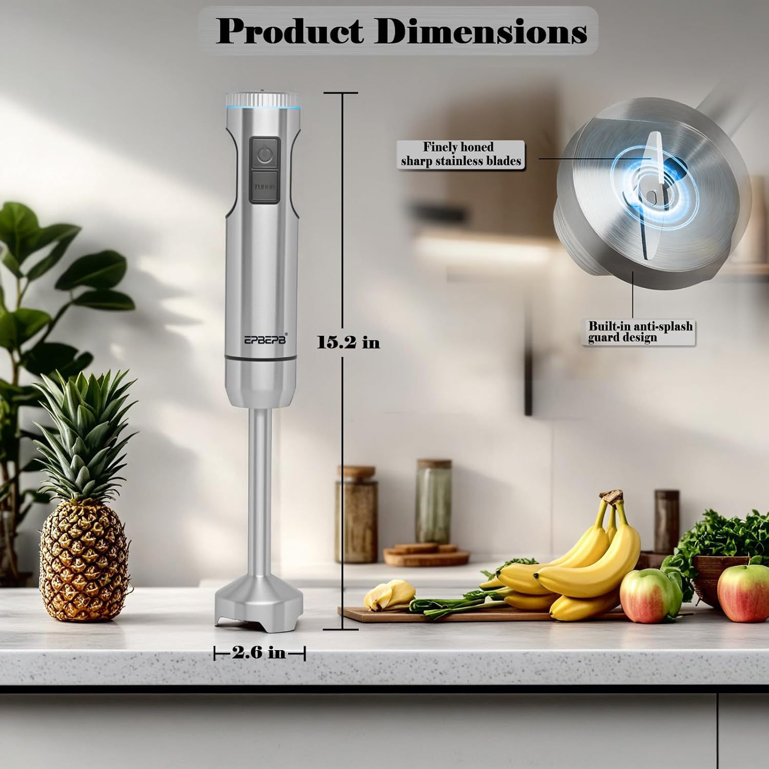 ORANGLES 1000W 12-in-1 Handheld Immersion Blender Set | Multi-Function Stick Mixer with Juicer, Chopper, Milk Frother & Dough Hook - high resolution display - Image 2 of 4 | perfect for office | California | Free Shipping ORANGLES