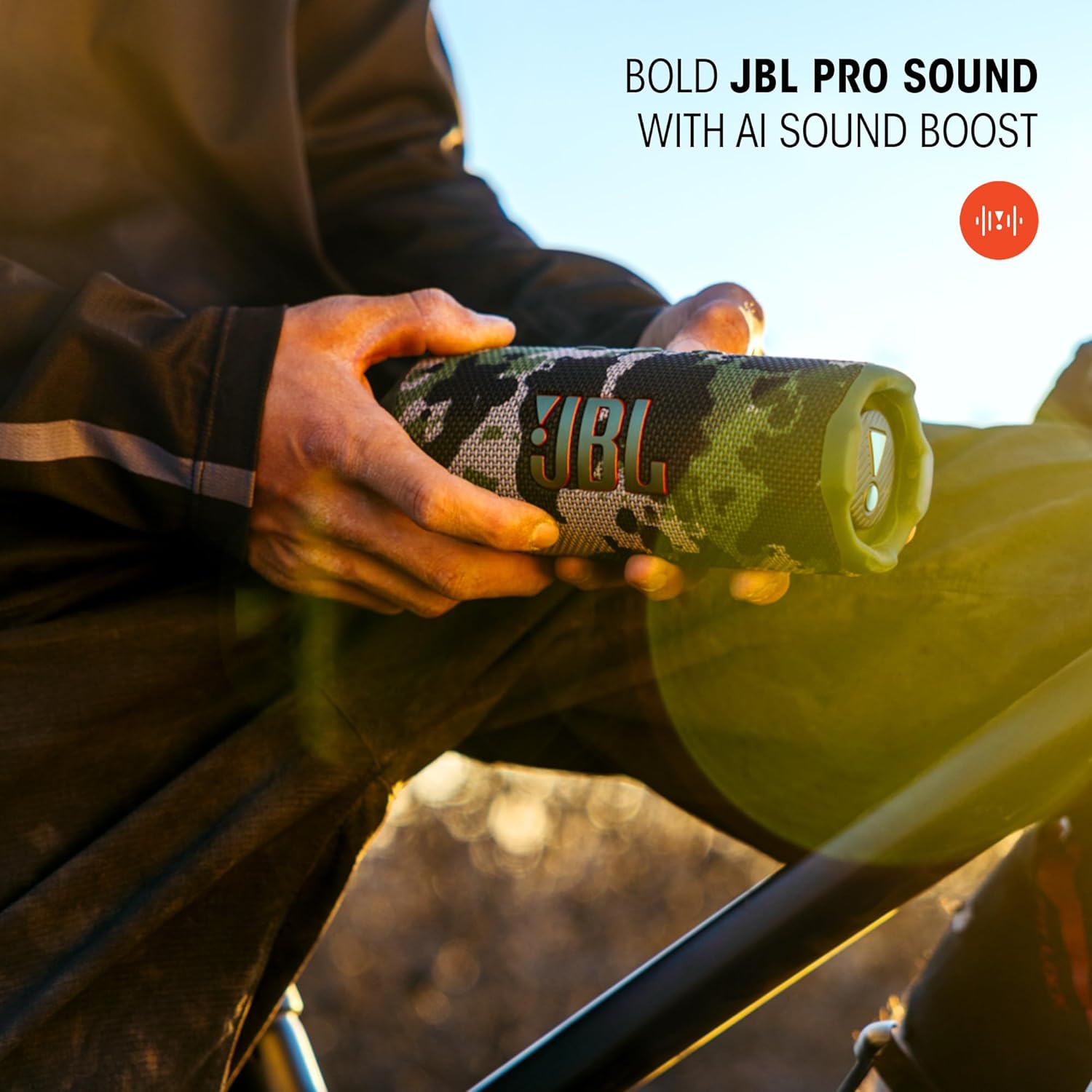 ORANGLES JBL Flip 7 Portable Waterproof Bluetooth Speaker – Drop-Proof Wireless Speaker with JBL Pro Sound, AI Boost, 16H Playtime & PushLock Accessories (Blue) - high resolution display - Image 2 of 4 | perfect for office | California | Free Shipping ORANGLES