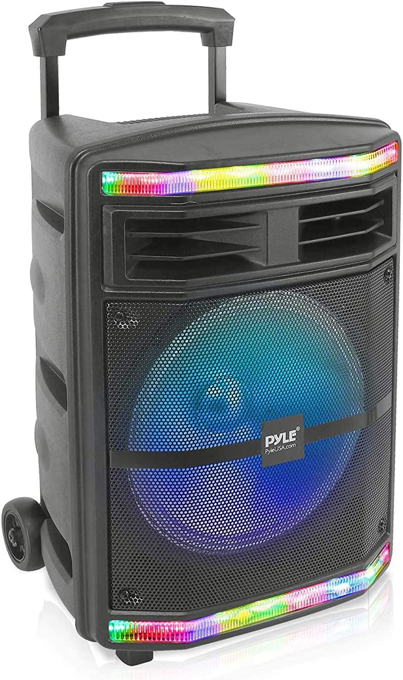 ORANGLES Pyle Portable Bluetooth PA Speaker System 600W – Rechargeable Party Speaker with Wheels, LED Lights, MP3/USB/SD Support & Wireless PA System (PPHP1044B)  - Main Product Image - professional product shot | Buy Pyle Portable Bluetooth PA Speaker System 600W – Rechargeable Party Speaker with Wheels, LED Lights, MP3/USB/SD Support & Wireless PA System (PPHP1044B) online USA | ORANGLES