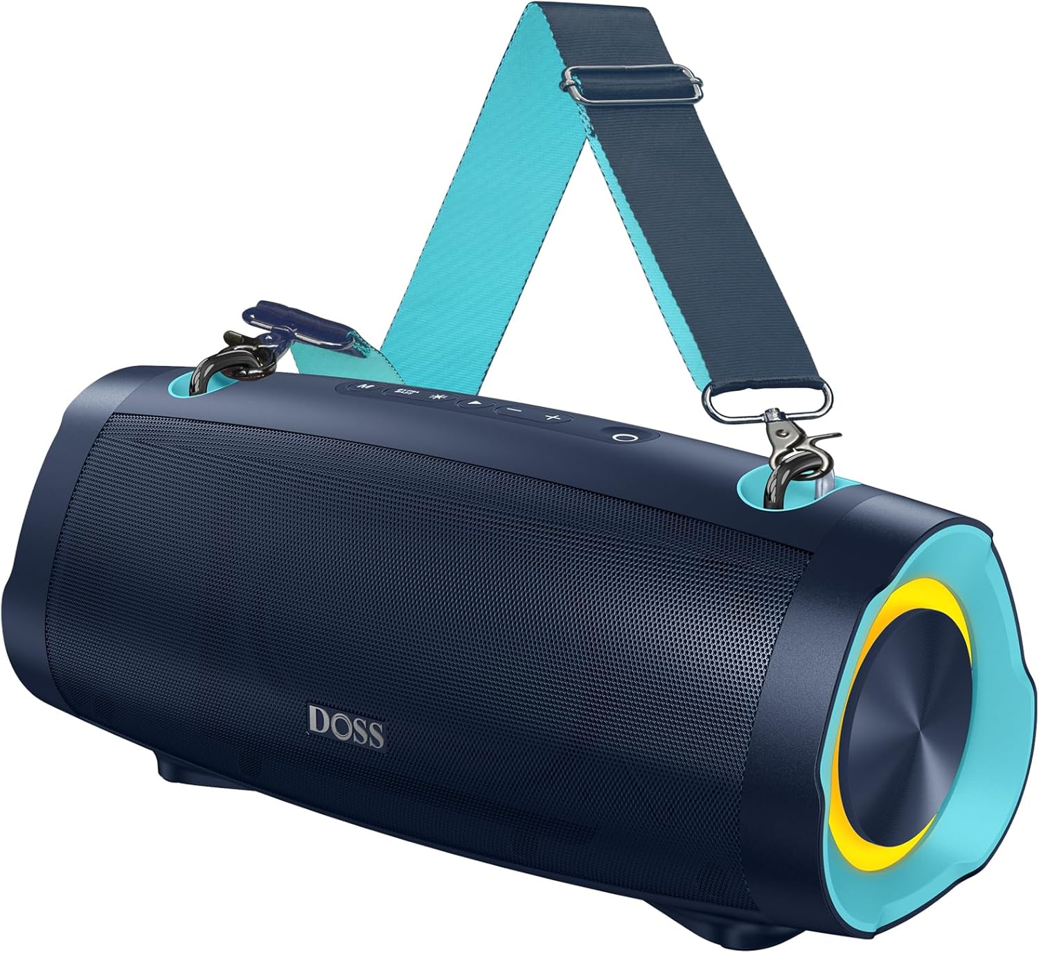 ORANGLES DOSS Extreme Boom Pro D100 Bluetooth Speaker – 140W Peak / 70W Bold Sound, Extra Bass, IPX6 Waterproof, 24H Playtime, Beat-Sync Lights & Portable Strap (Blue)  - Main Product Image - professional product shot | Buy DOSS Extreme Boom Pro D100 Bluetooth Speaker – 140W Peak / 70W Bold Sound, Extra Bass, IPX6 Waterproof, 24H Playtime, Beat-Sync Lights & Portable Strap (Blue) online USA | ORANGLES