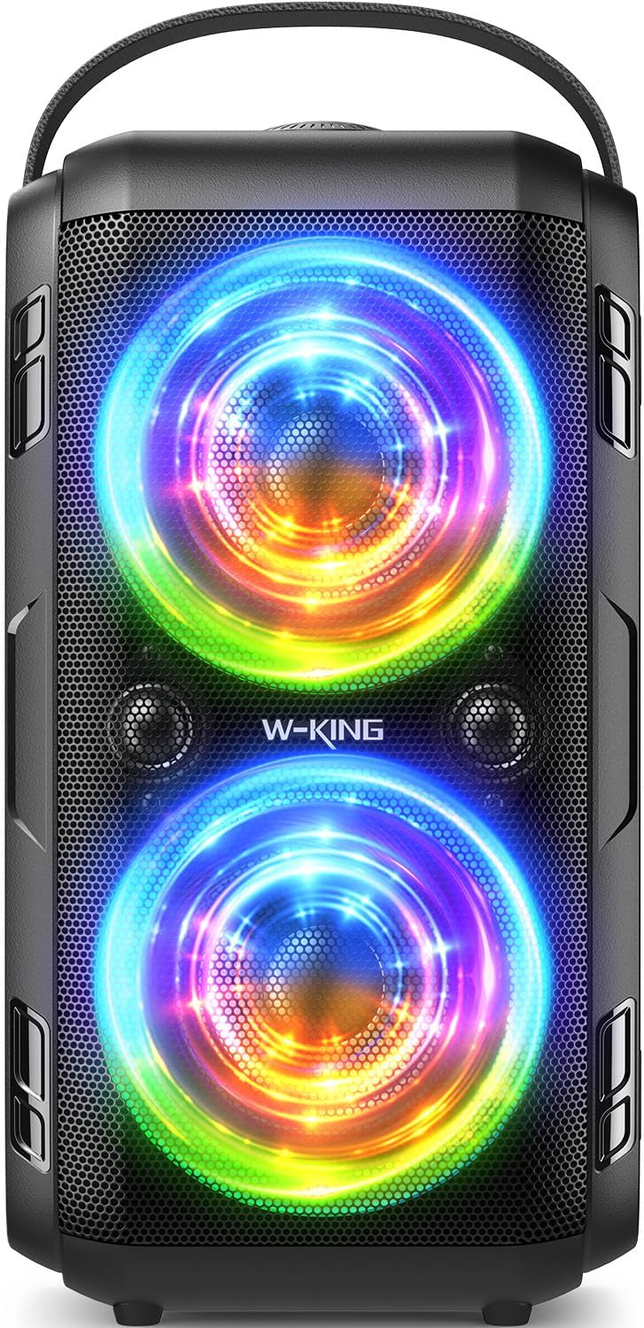 ORANGLES W-KING Party Bluetooth Boom Box Speaker – 180W Max Loud Wireless Outdoor Speaker, 4 Drivers, 2×4.04” Subwoofer, IPX5 Waterproof, 24H Playtime, EQ & Deep Bass  - Main Product Image - professional product shot | Buy W-KING Party Bluetooth Boom Box Speaker – 180W Max Loud Wireless Outdoor Speaker, 4 Drivers, 2×4.04” Subwoofer, IPX5 Waterproof, 24H Playtime, EQ & Deep Bass online USA | ORANGLES