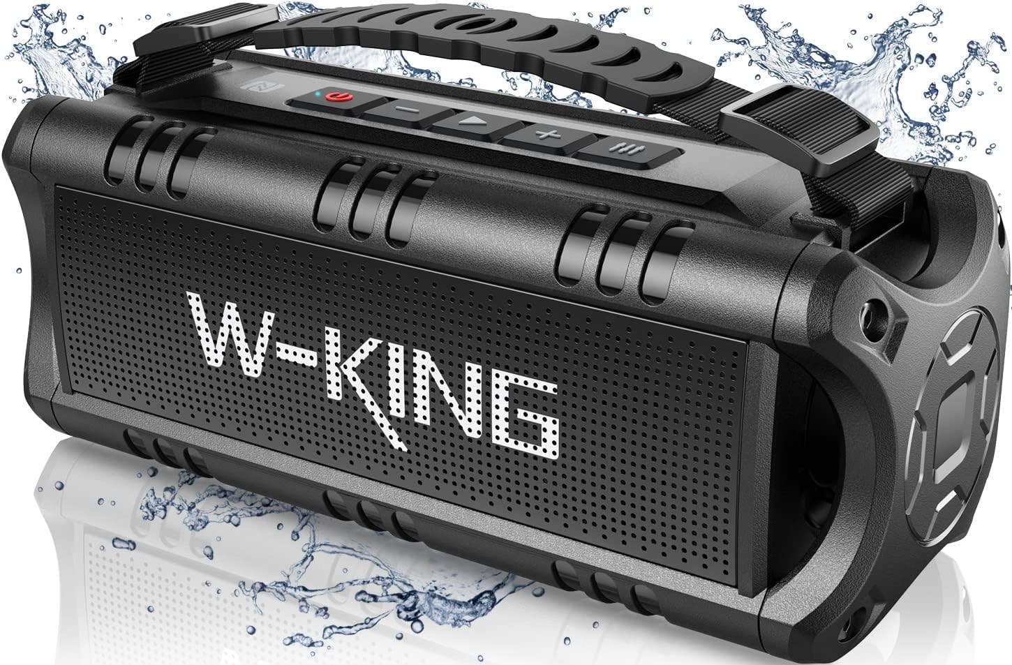 ORANGLES W-KING Portable Bluetooth Speaker Wireless – 60W Peak / 30W RMS IPX6 Waterproof Outdoor Boombox with Powerful Bass, 24H Playtime, EQ, USB & TF Card  - Main Product Image - professional product shot | Buy W-KING Portable Bluetooth Speaker Wireless – 60W Peak / 30W RMS IPX6 Waterproof Outdoor Boombox with Powerful Bass, 24H Playtime, EQ, USB & TF Card online USA | ORANGLES