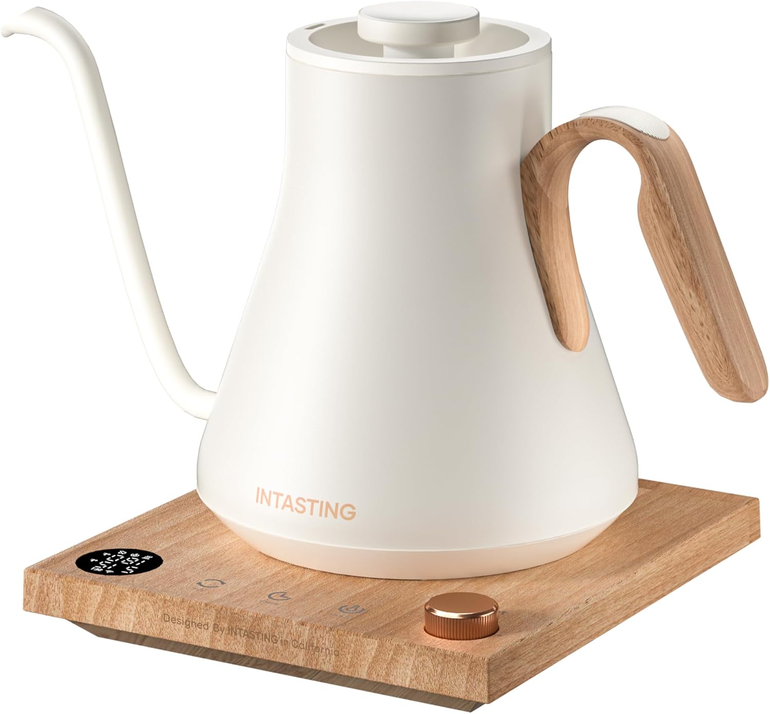 ORANGLES INTASTING Electric Gooseneck Kettle – ±1℉ Precise Temperature Control Stainless Steel, Fast Heating Pour Over Coffee & Tea Kettle, 0.9L (Cream White)  - Main Product Image - professional product shot | Buy INTASTING Electric Gooseneck Kettle – ±1℉ Precise Temperature Control Stainless Steel, Fast Heating Pour Over Coffee & Tea Kettle, 0.9L (Cream White) online USA | ORANGLES