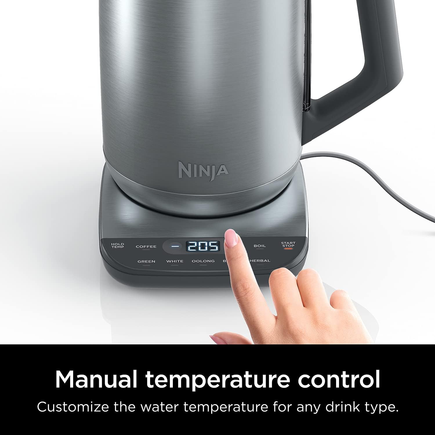 ORANGLES KT200 Precision Temperature Electric Kettle 1500W – 7-Cup Stainless Steel BPA-Free Tea Kettle with Keep Warm Function & Hold Temp Setting (Silver) - high resolution display - Image 2 of 4 | perfect for office | California | Free Shipping ORANGLES