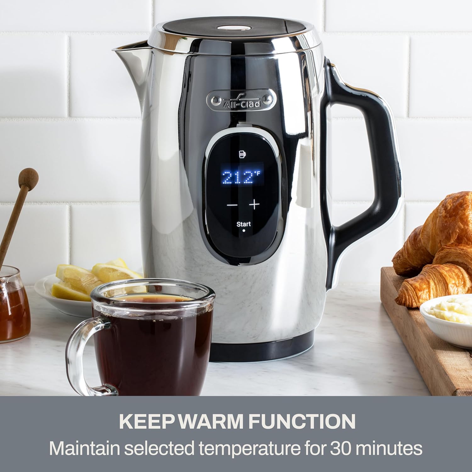 ORANGLES Stainless Steel Electric Kettle 1.5L – 1500W Fast Boiling Tea Kettle with Adjustable Temperature, Keep Warm Function & Cool Touch Design (Silver) - high resolution display - Image 2 of 4 | perfect for office | California | Free Shipping ORANGLES