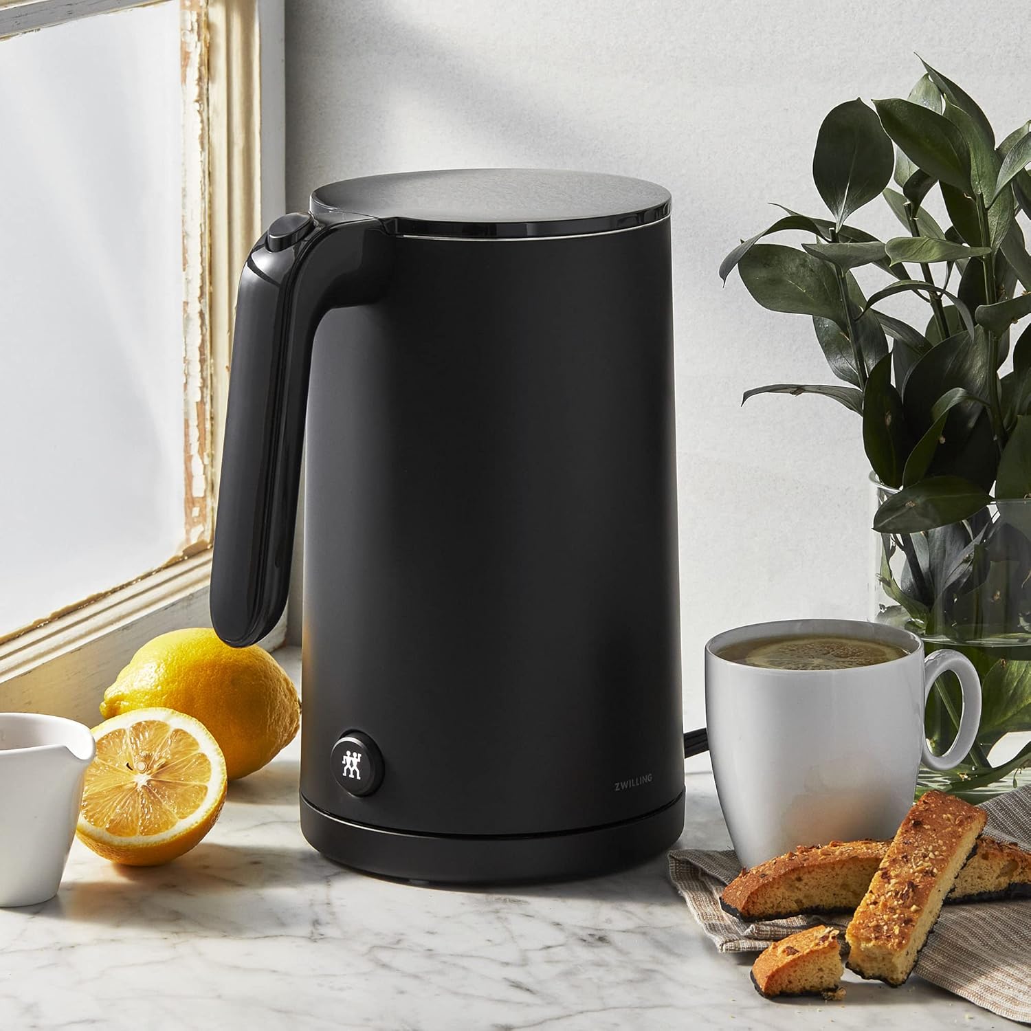 ORANGLES ZWILLING Enfinigy Cool Touch 1-Liter Electric Kettle – Cordless Tea Kettle & Hot Water Boiler with Fast Heating, Modern Black Design - high resolution display - Image 2 of 5 | perfect for office | California | Free Shipping ORANGLES