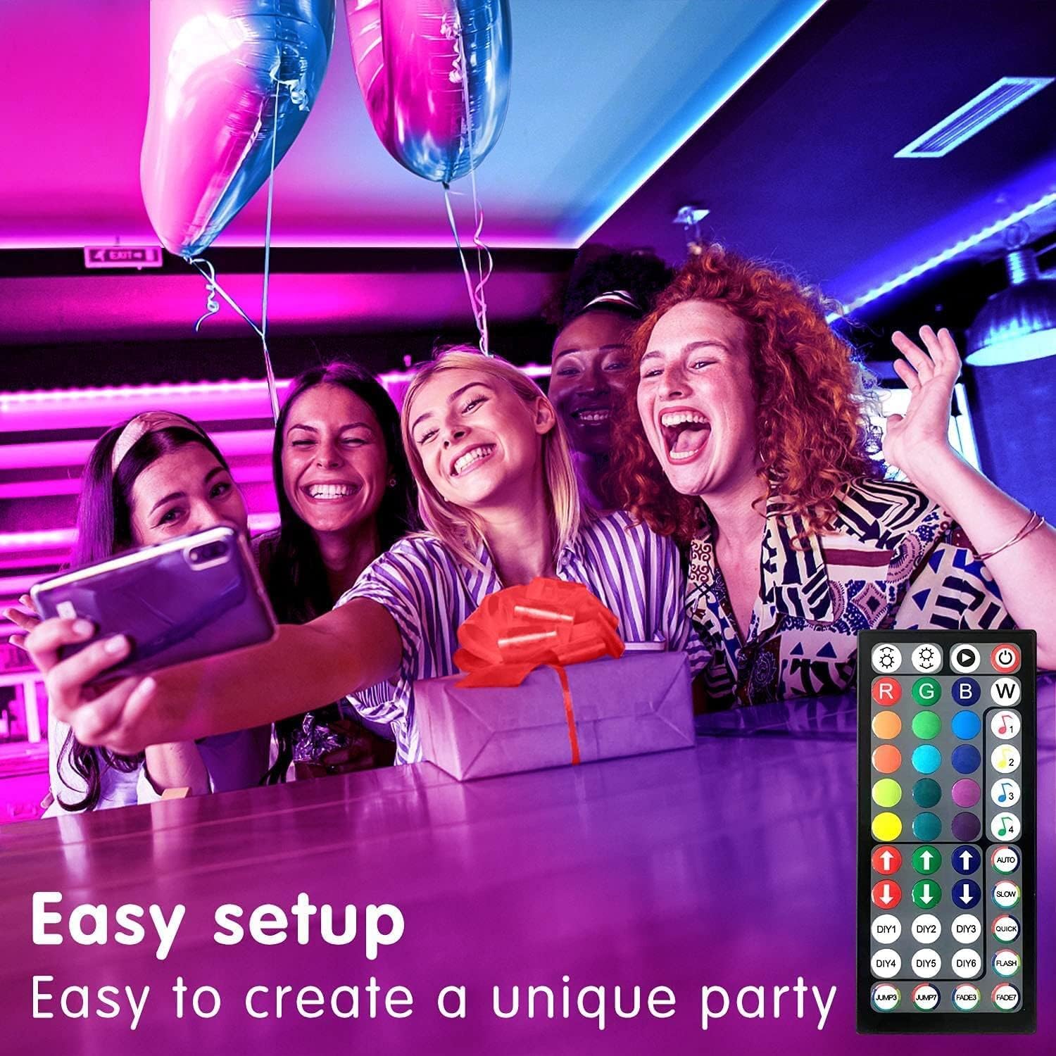 ORANGLES Tenmiro LED Lights for Bedroom 100FT – RGB Music Sync Color Changing Strip Lights with Remote & App Control for Room & Party Decoration - angled perspective - Image 4 of 4 | excellent for daily use | New York | Free Shipping ORANGLES