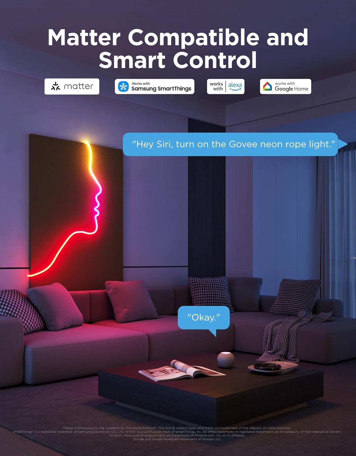 ORANGLES RGBIC Smart Neon Rope Lights 9.8FT – Matter Compatible LED Neon Strip Lights Works with Alexa & Google Assistant for Bedroom & Wall Décor (White) - angled perspective - Image 4 of 5 | excellent for daily use | New York | Free Shipping ORANGLES