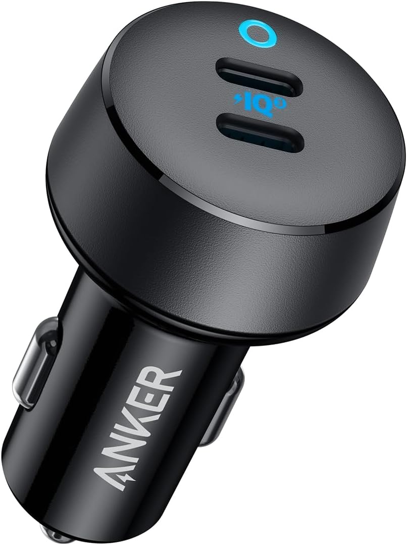 USB C Car Charger 40W – PowerIQ 3.0 2-Port Type-C Fast Car Charger Adapter with Power Delivery for iPhone 17/16/15, Galaxy S24 & AirPods