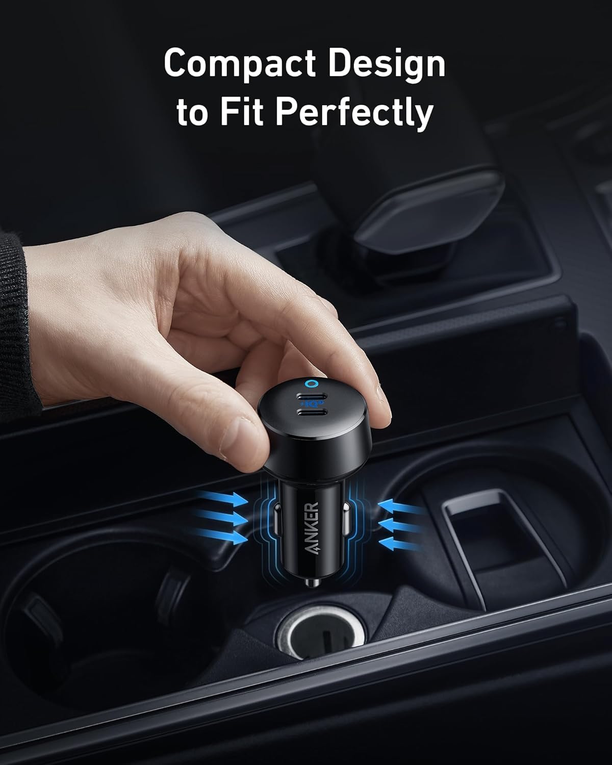 ORANGLES USB C Car Charger 40W – PowerIQ 3.0 2-Port Type-C Fast Car Charger Adapter with Power Delivery for iPhone 17/16/15, Galaxy S24 & AirPods - detailed closeup view - Image 3 of 6 | great for travel | Texas | Free Shipping ORANGLES