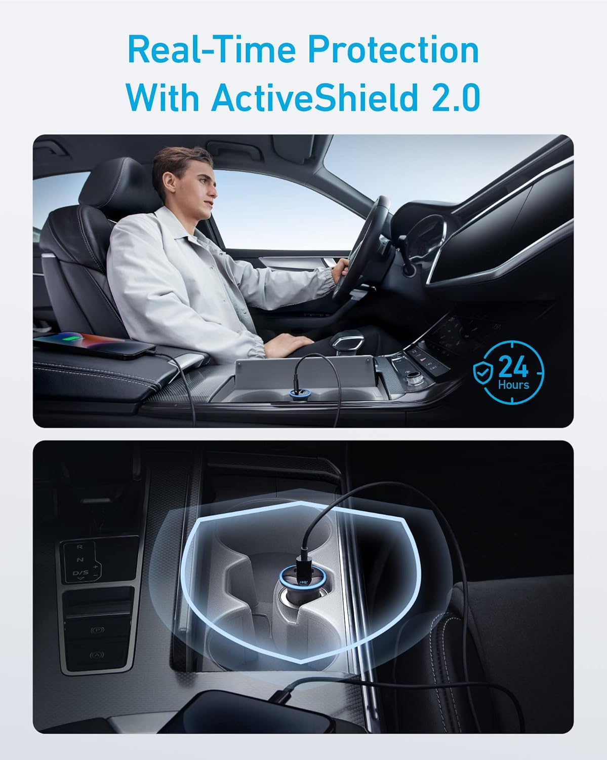 ORANGLES 323 USB-C Car Charger Adapter 52.5W – PowerIQ 3.0 Fast Cigarette Lighter Charger with USB-C Cable for iPhone 17/16/15, Galaxy S25 & Pixel - high resolution display - Image 2 of 7 | perfect for office | California | Free Shipping ORANGLES