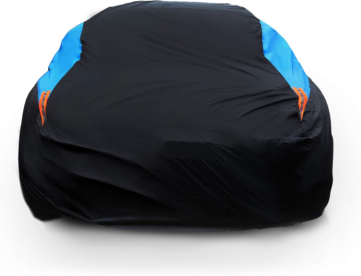 MORNYRAY Waterproof Car Cover for Sedan – All Weather Snowproof UV Protection Windproof Outdoor Full Car Cover (Fits 194-206 Inch Sedans, Blue)