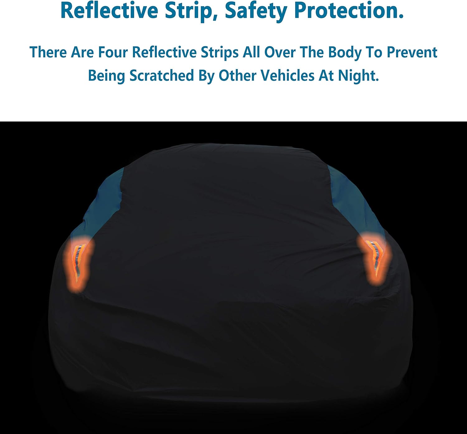 ORANGLES MORNYRAY Waterproof Car Cover for Sedan – All Weather Snowproof UV Protection Windproof Outdoor Full Car Cover (Fits 194-206 Inch Sedans, Blue) - detailed closeup view - Image 3 of 5 | great for travel | Texas | Free Shipping ORANGLES