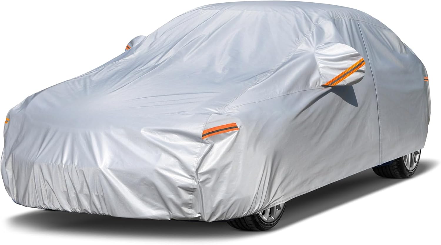 Kayme 6 Layers Waterproof Car Cover All Weather – Outdoor Full Automobile Cover with UV Protection, Zipper & Cotton Lining for Sedans 186-193 Inch (A2 3XL)